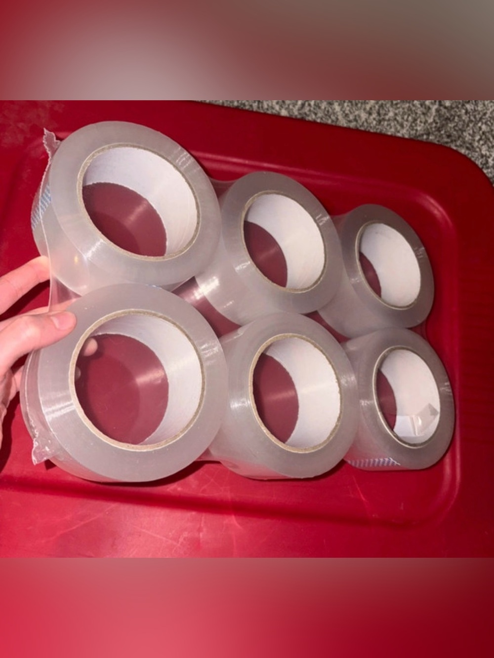 Sealed unopened 6 pack of 110 yd jumbo rolls of 2” packing tape